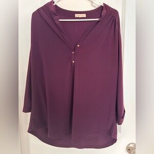Elegant Plum Blouse with Button Accents
